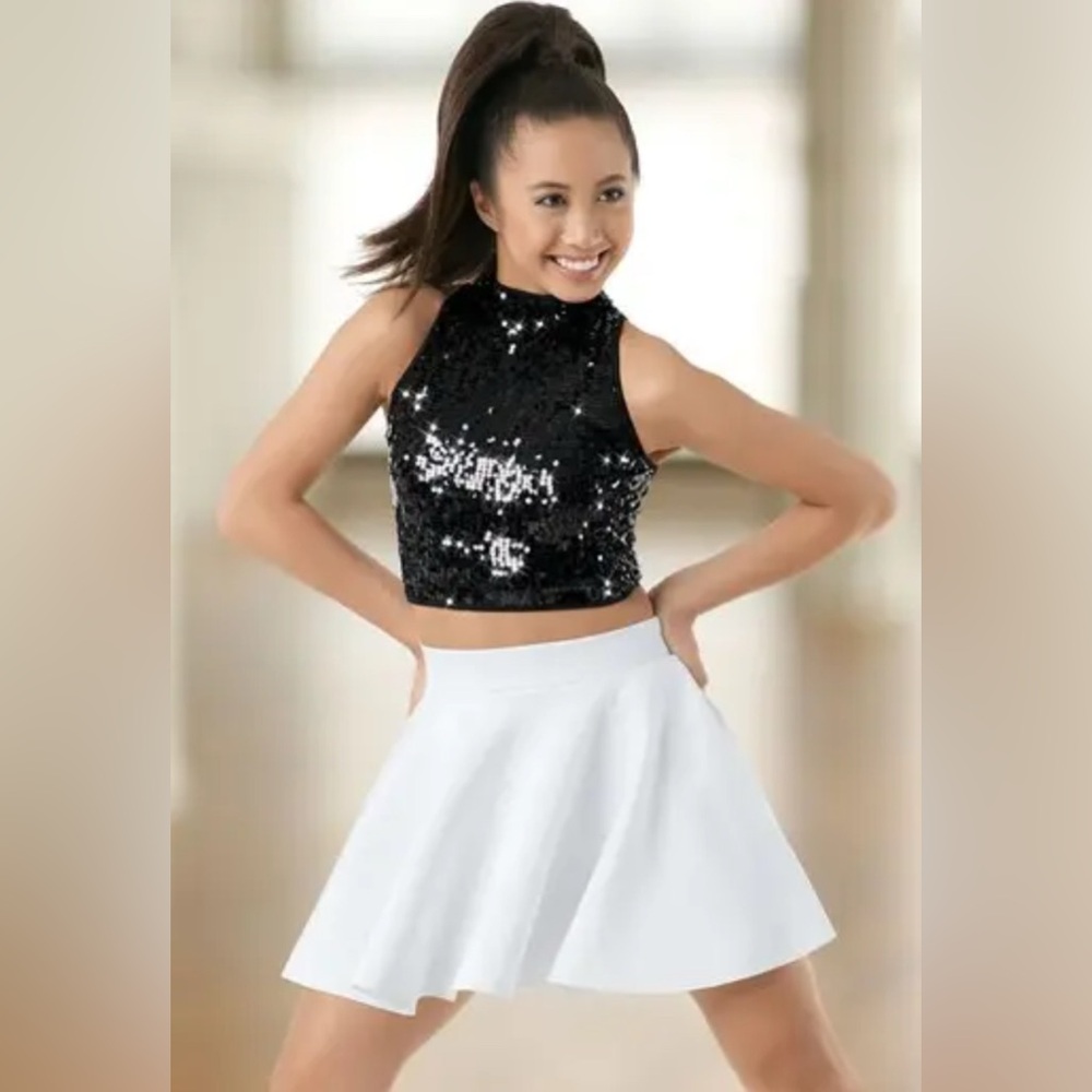 Balera Performance Neoprene Skater Skirt S8250 Attached Briefs Dance Clothes